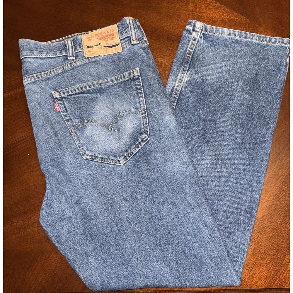 Levis 505 Mens Straight Leg Jeans Size 40x32 Medium Wash Workwear Vintage Grunge